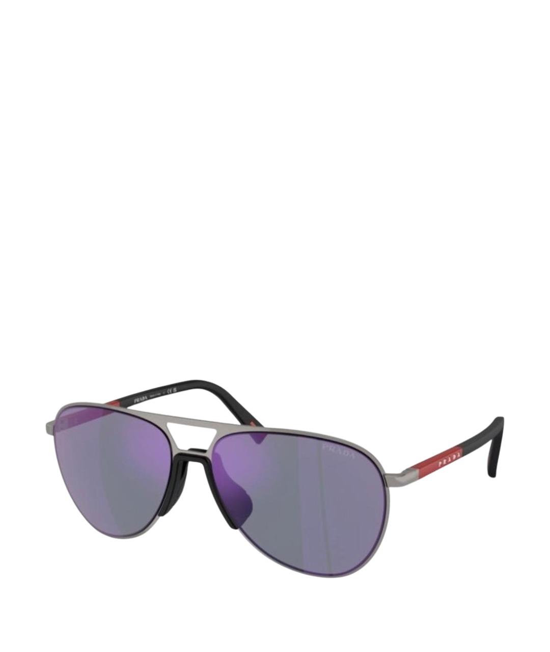 PRADA Черные металлические солнцезащитные очки, фото 1