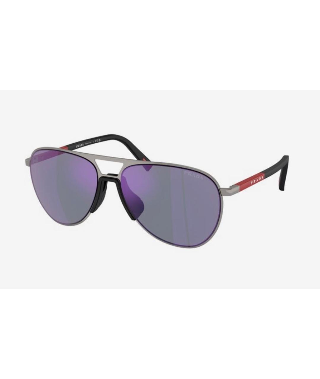 PRADA Черные металлические солнцезащитные очки, фото 5