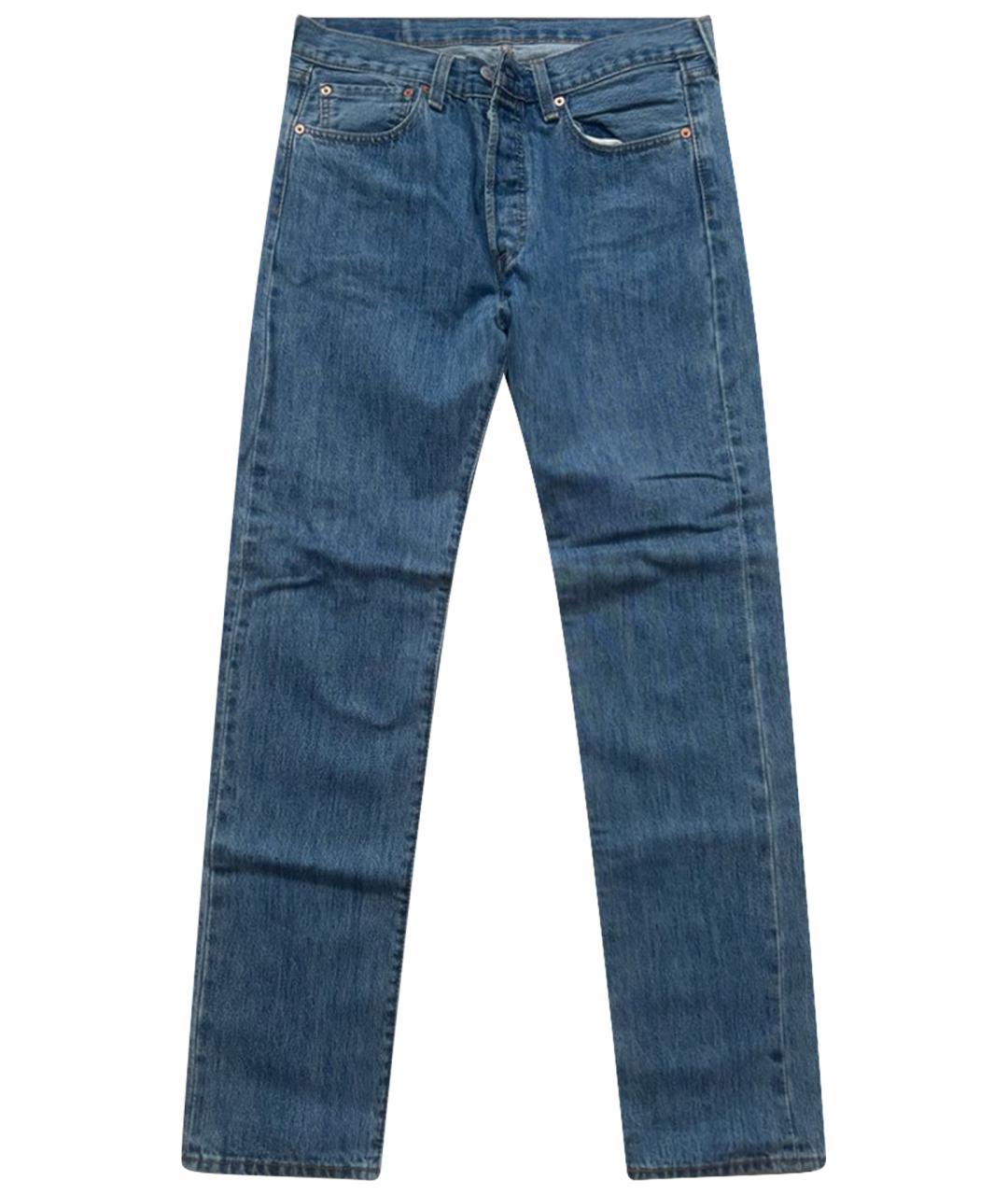 LEVI'S Синие хлопковые прямые джинсы, фото 1
