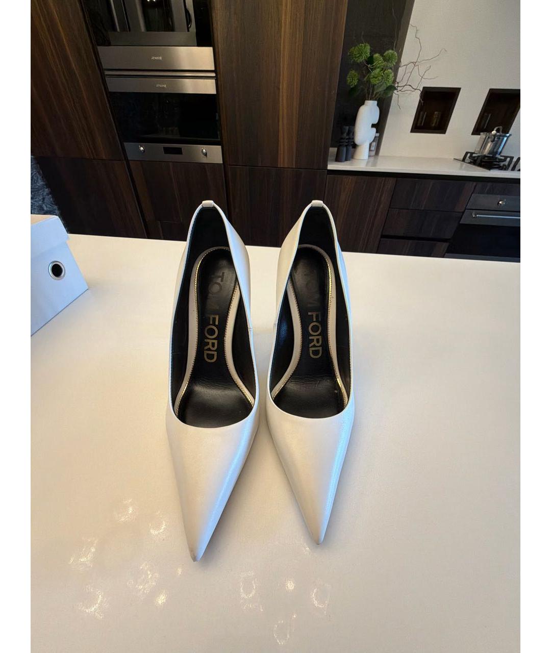 TOM FORD Белые кожаные туфли, фото 2