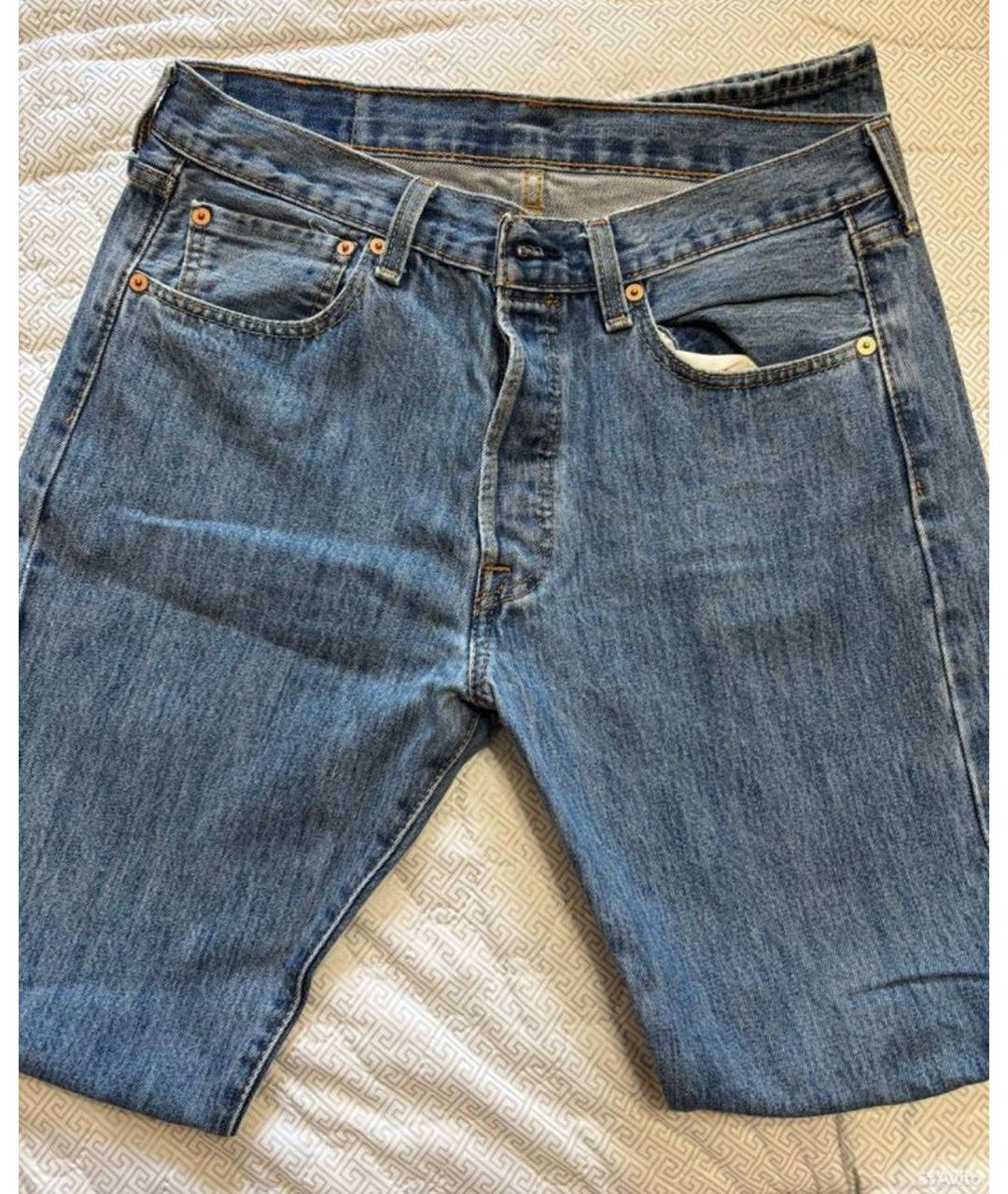 LEVI'S Синие хлопковые прямые джинсы, фото 5