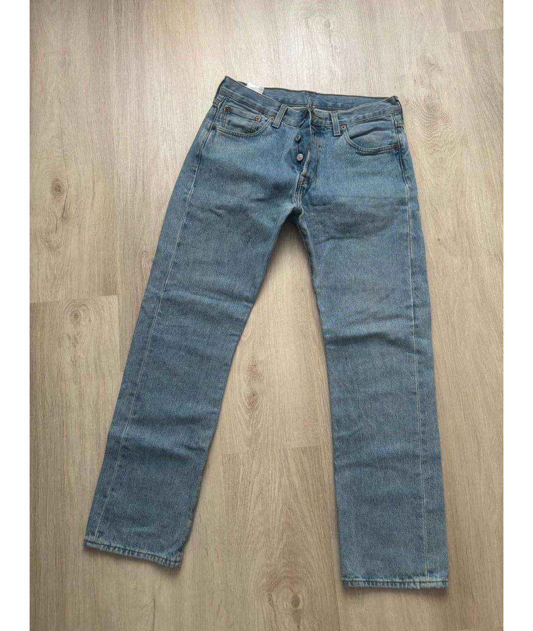 LEVI'S Синие хлопковые прямые джинсы, фото 3