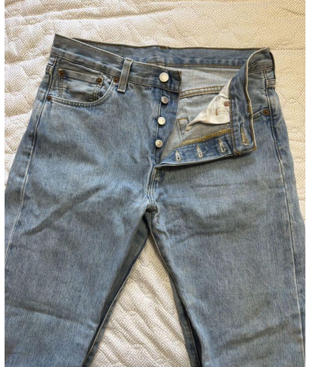 LEVI'S Синие хлопковые прямые джинсы, фото 2
