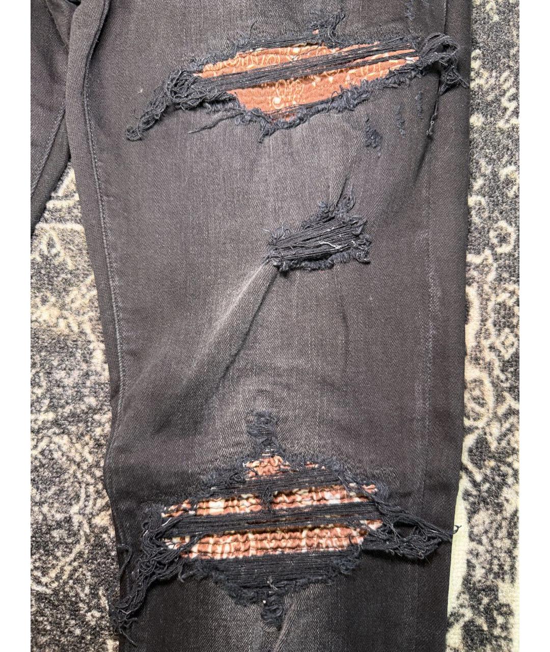 AMIRI Черные хлопко-эластановые джинсы скинни, фото 4
