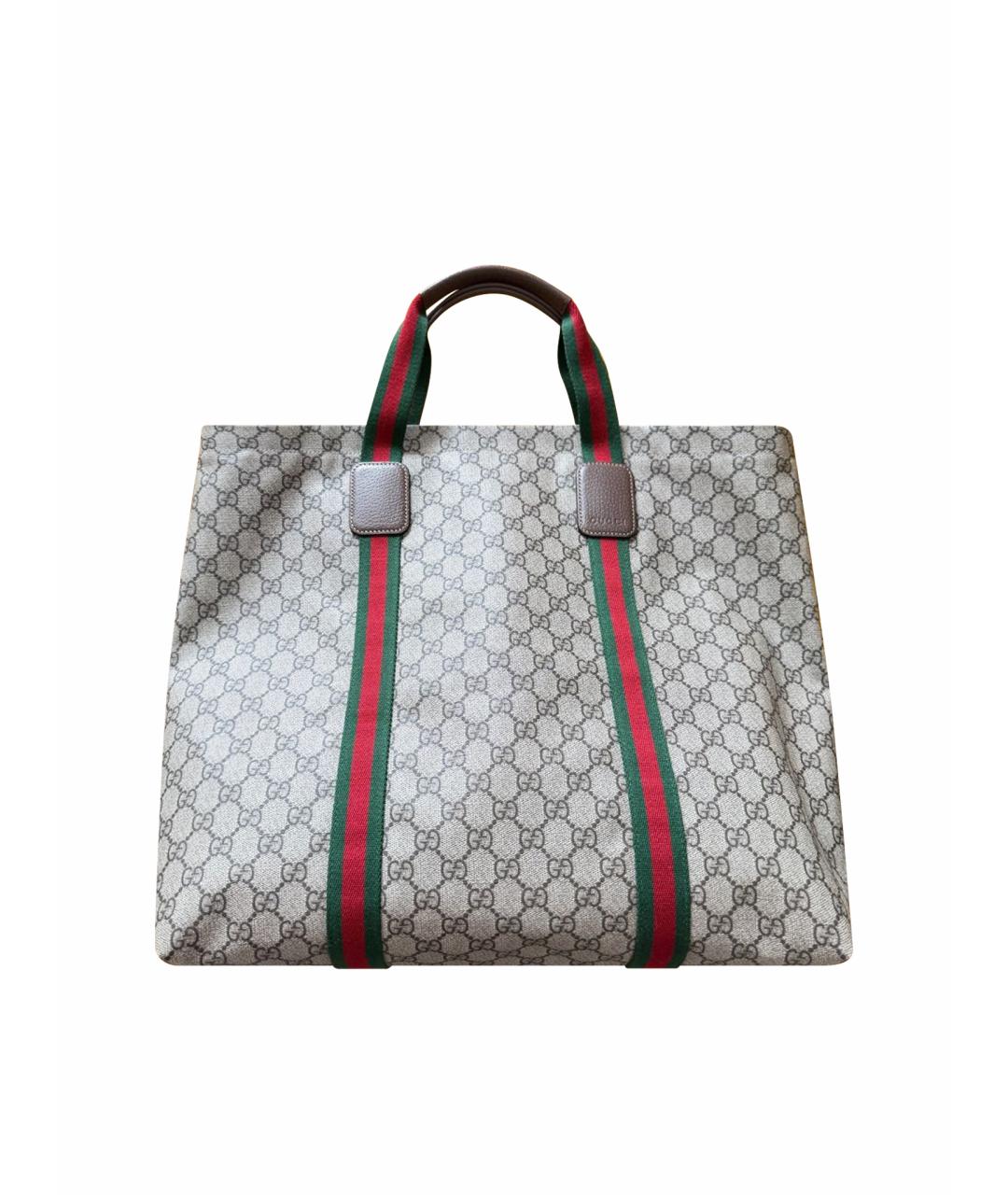 GUCCI Бежевая сумка тоут из искусственной кожи, фото 1