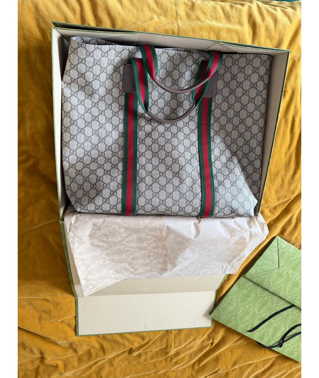 GUCCI Бежевая сумка тоут из искусственной кожи, фото 2