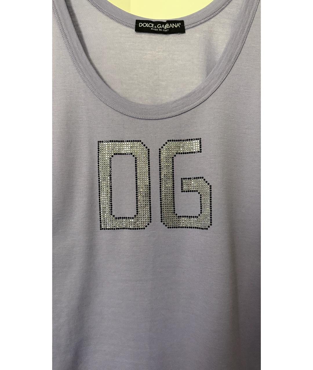 DOLCE&GABBANA Фиолетовая хлопковая майка, фото 3