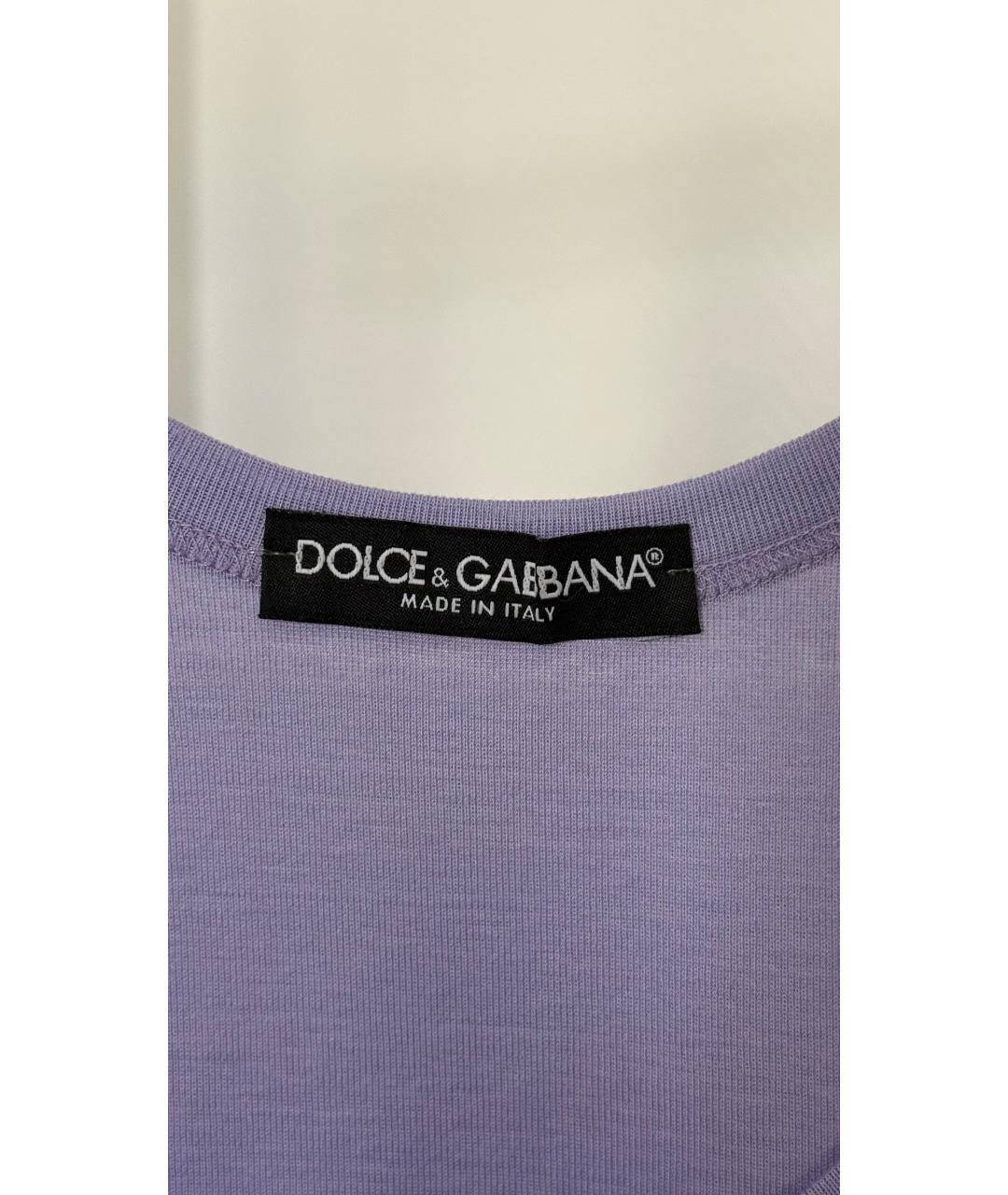 DOLCE&GABBANA Фиолетовая хлопковая майка, фото 6
