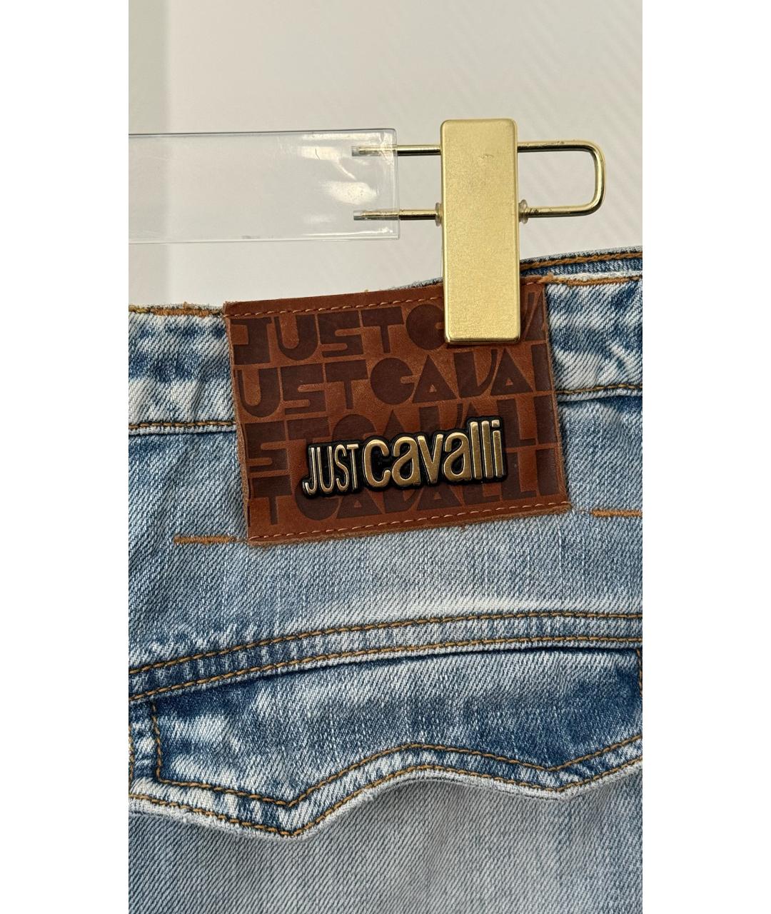 JUST CAVALLI Голубая деним юбка макси, фото 3