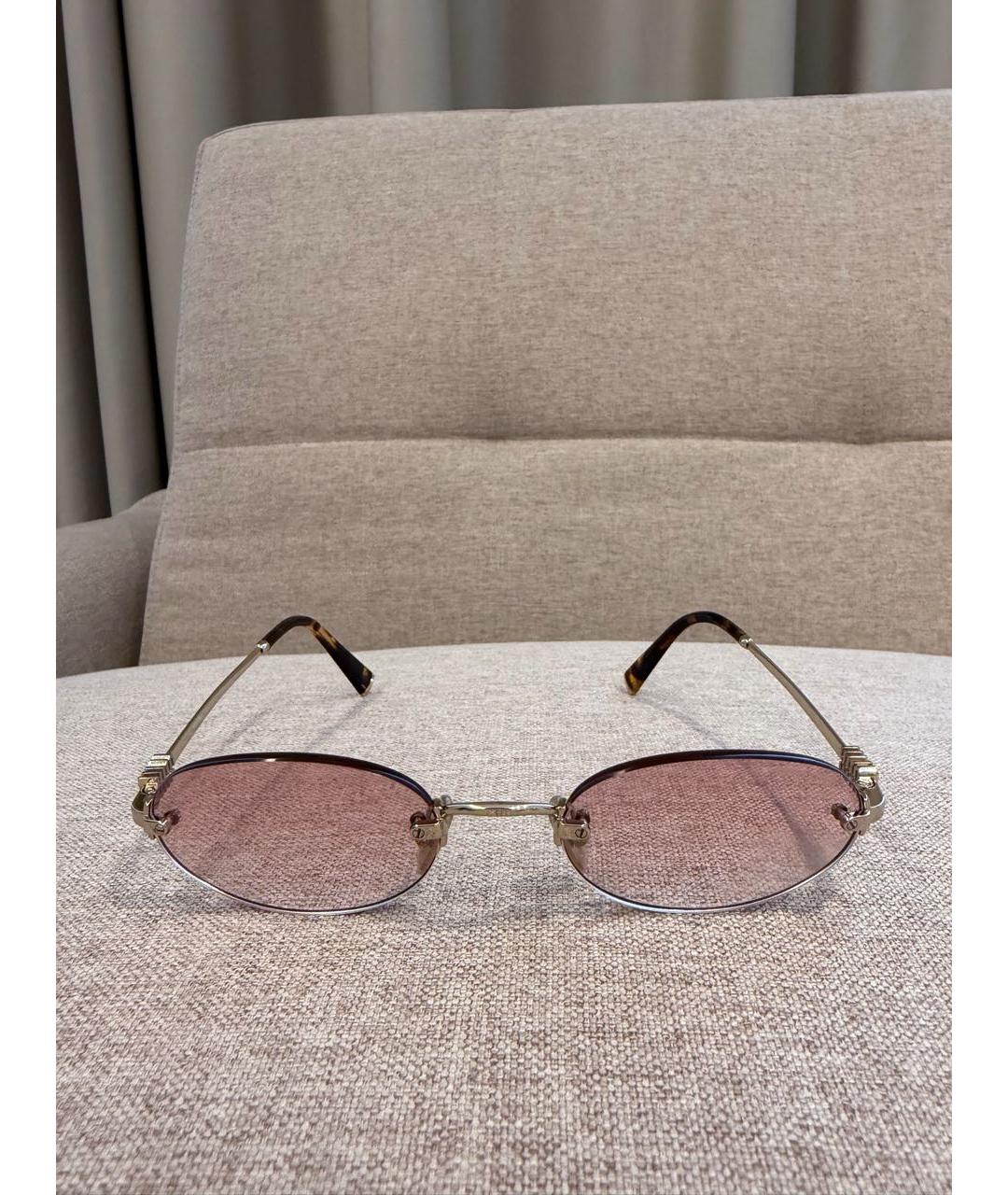 MIU MIU Розовые металлические солнцезащитные очки, фото 5