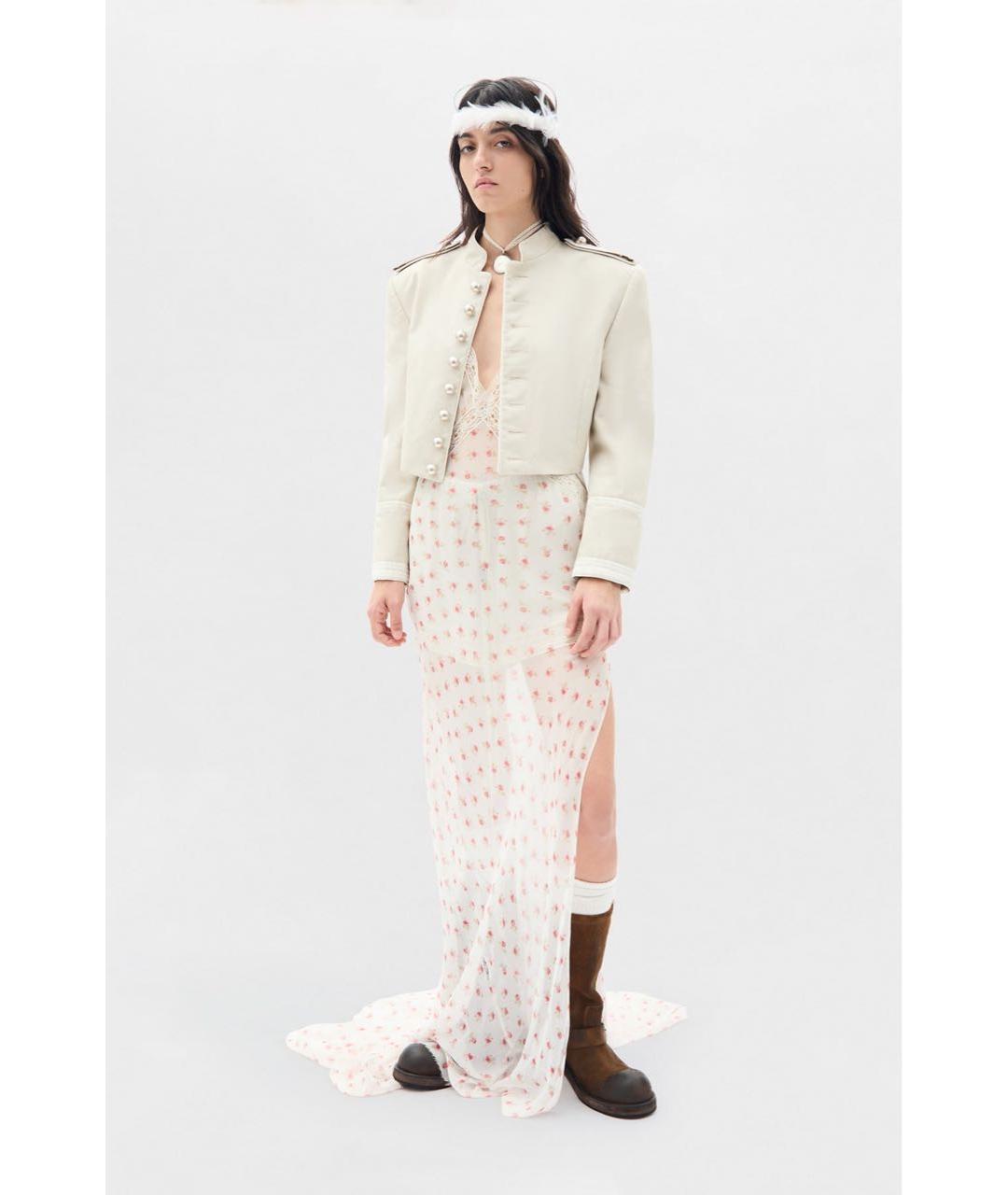 ANN DEMEULEMEESTER Белое вискозное вечернее платье, фото 8