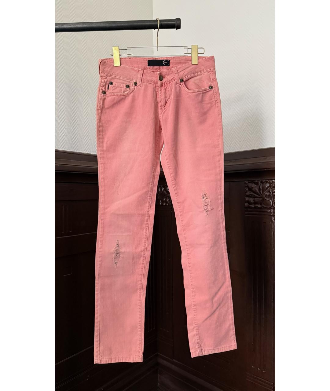 JUST CAVALLI Розовые прямые джинсы, фото 8