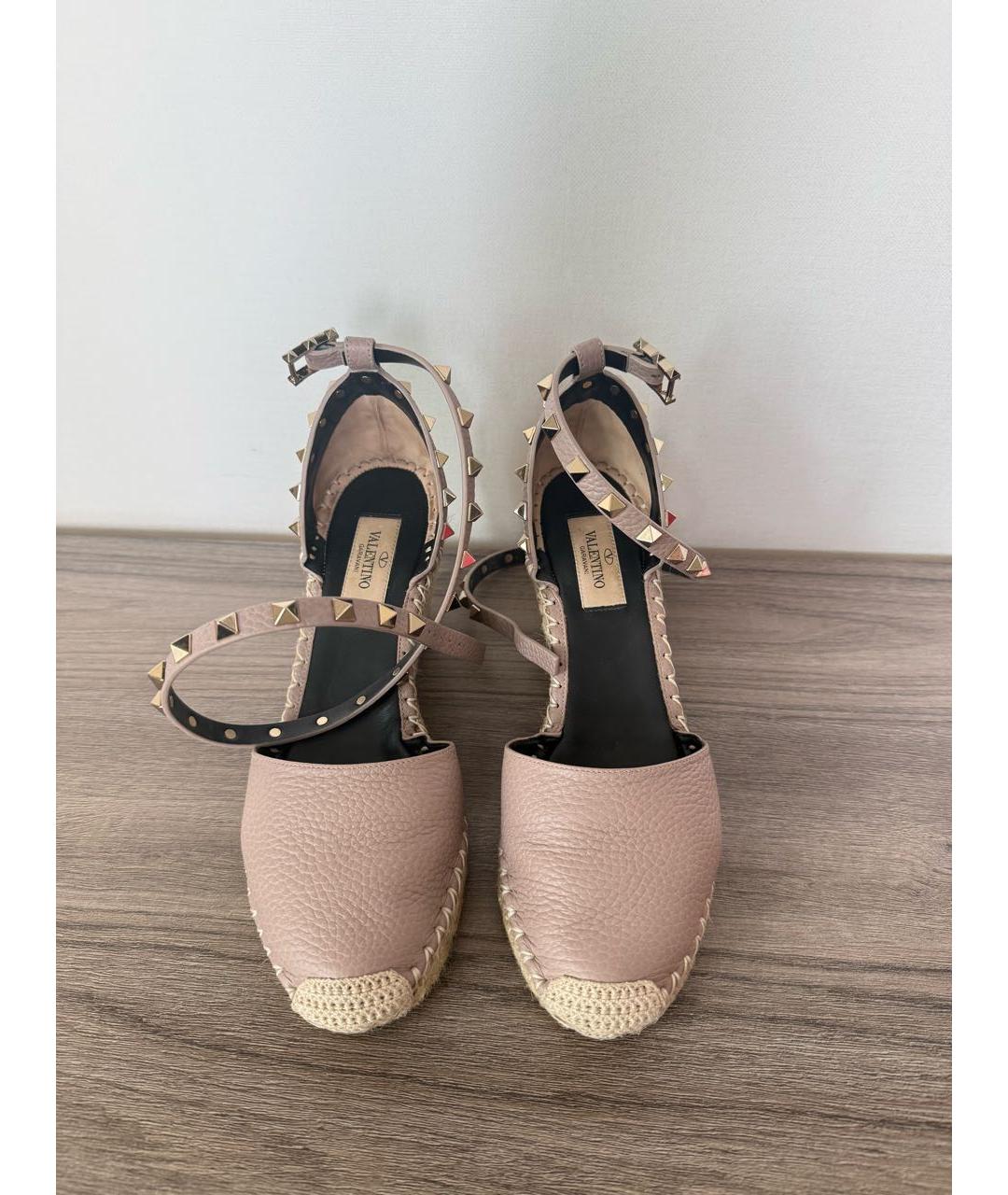 VALENTINO Розовые кожаные босоножки, фото 2