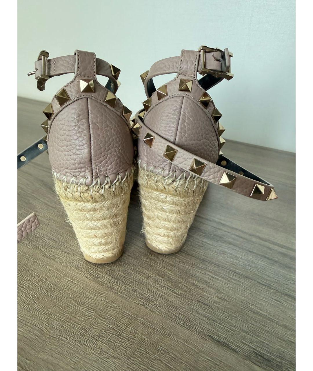 VALENTINO Розовые кожаные босоножки, фото 7