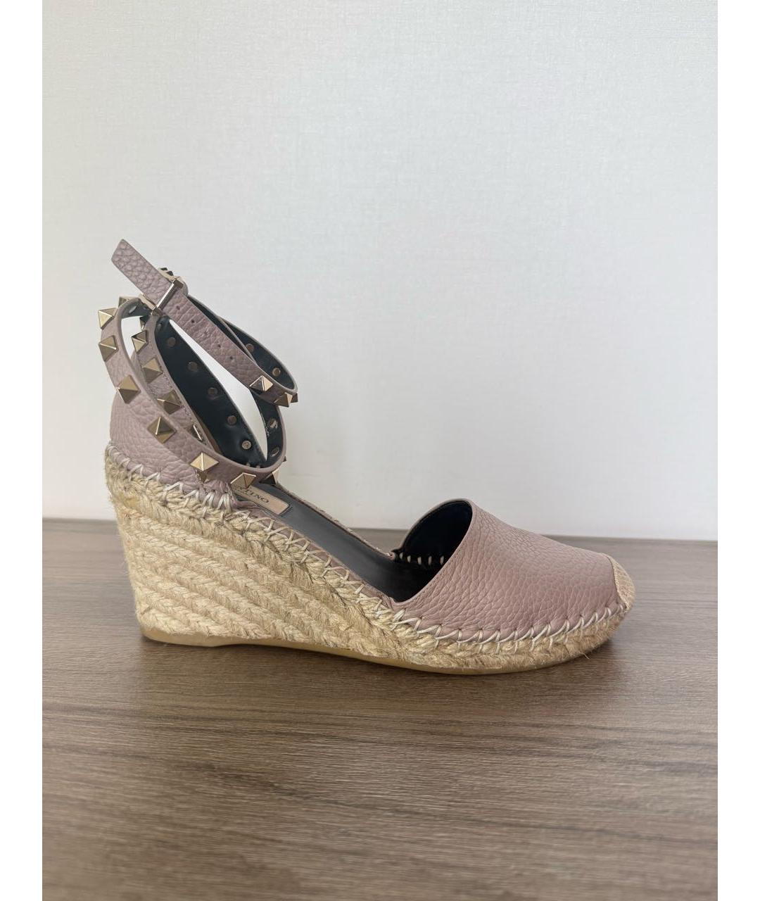 VALENTINO Розовые кожаные босоножки, фото 9