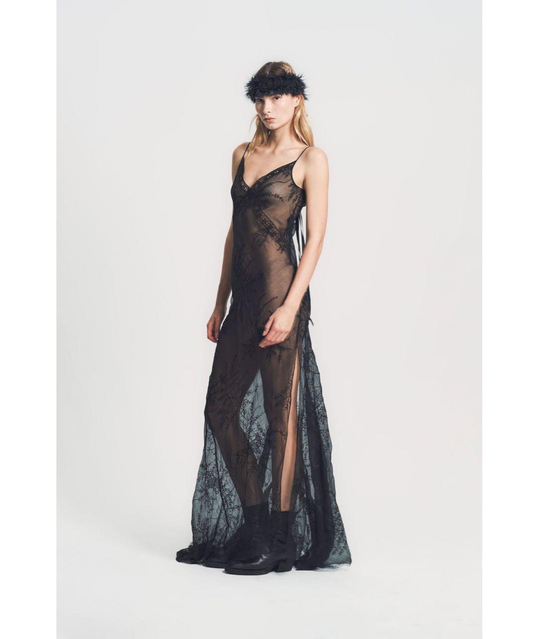 ANN DEMEULEMEESTER Черное шелковое вечернее платье, фото 4