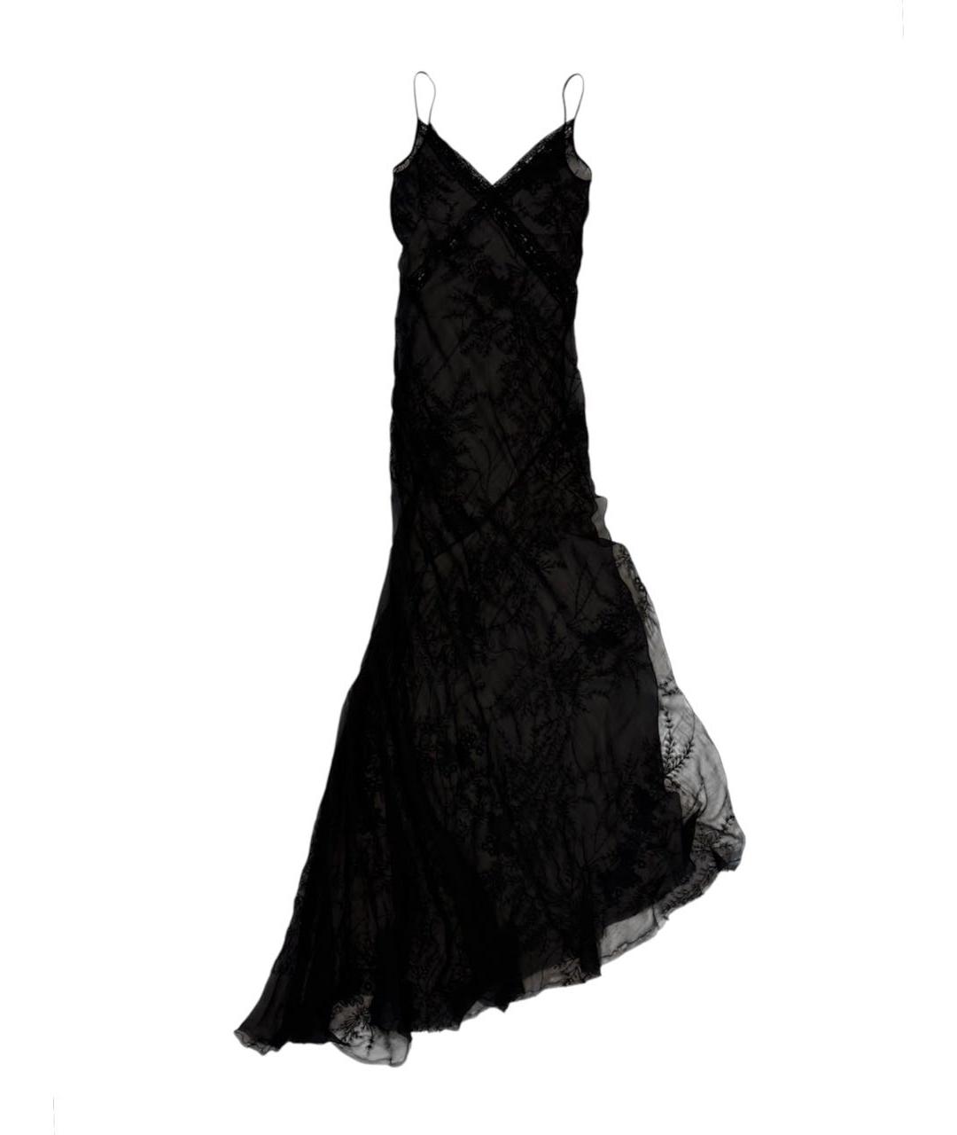 ANN DEMEULEMEESTER Черное шелковое вечернее платье, фото 1