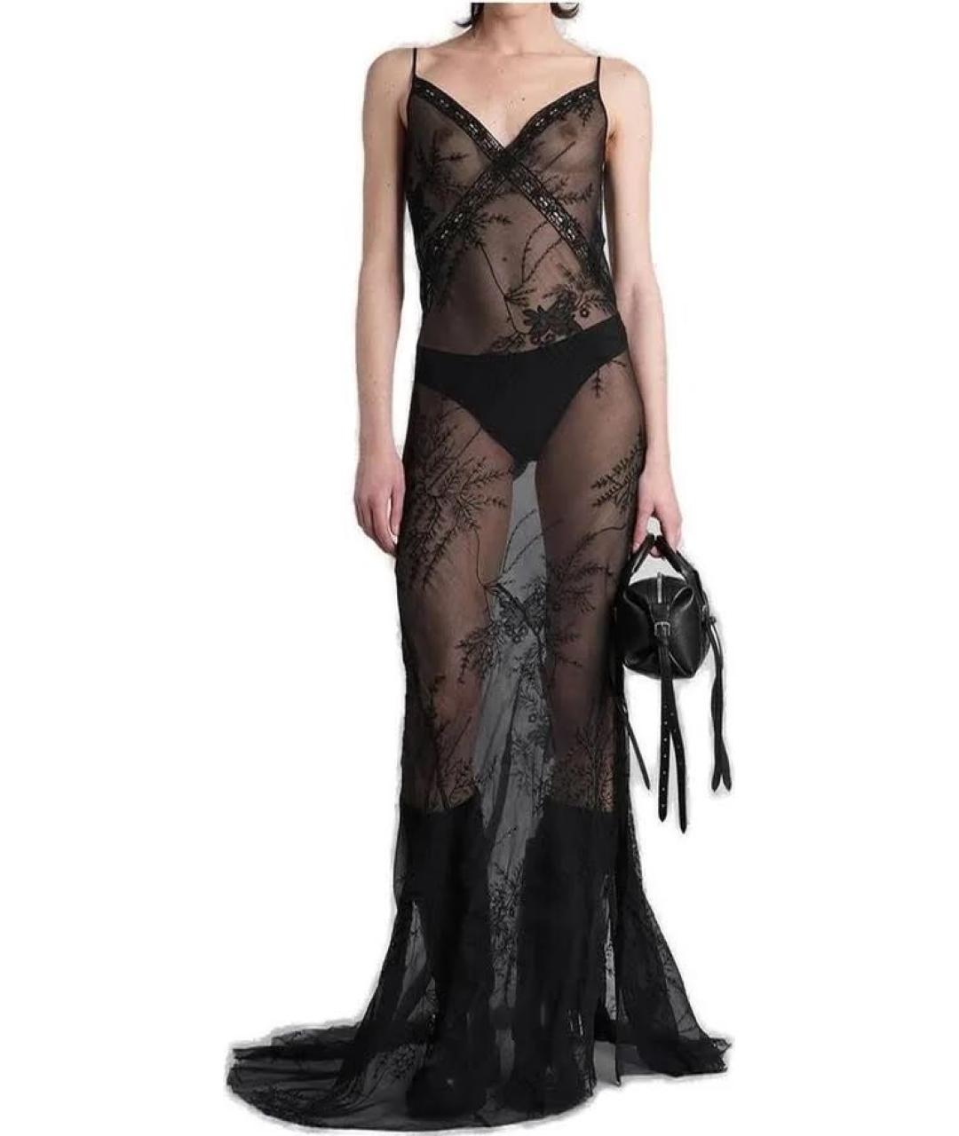 ANN DEMEULEMEESTER Черное шелковое вечернее платье, фото 2