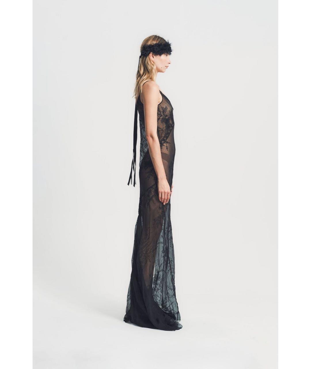 ANN DEMEULEMEESTER Черное шелковое вечернее платье, фото 5