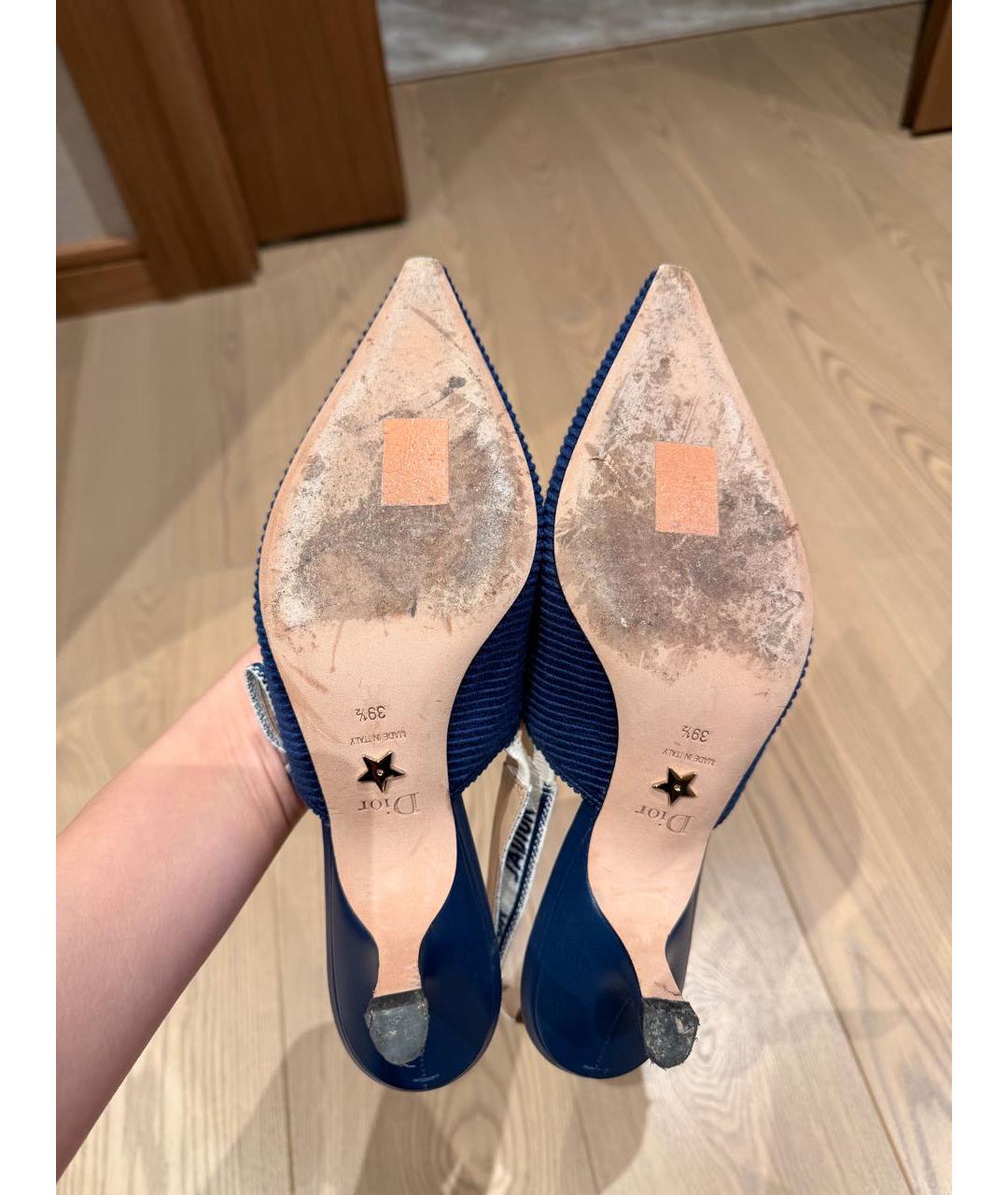 CHRISTIAN DIOR Синие текстильные туфли, фото 5