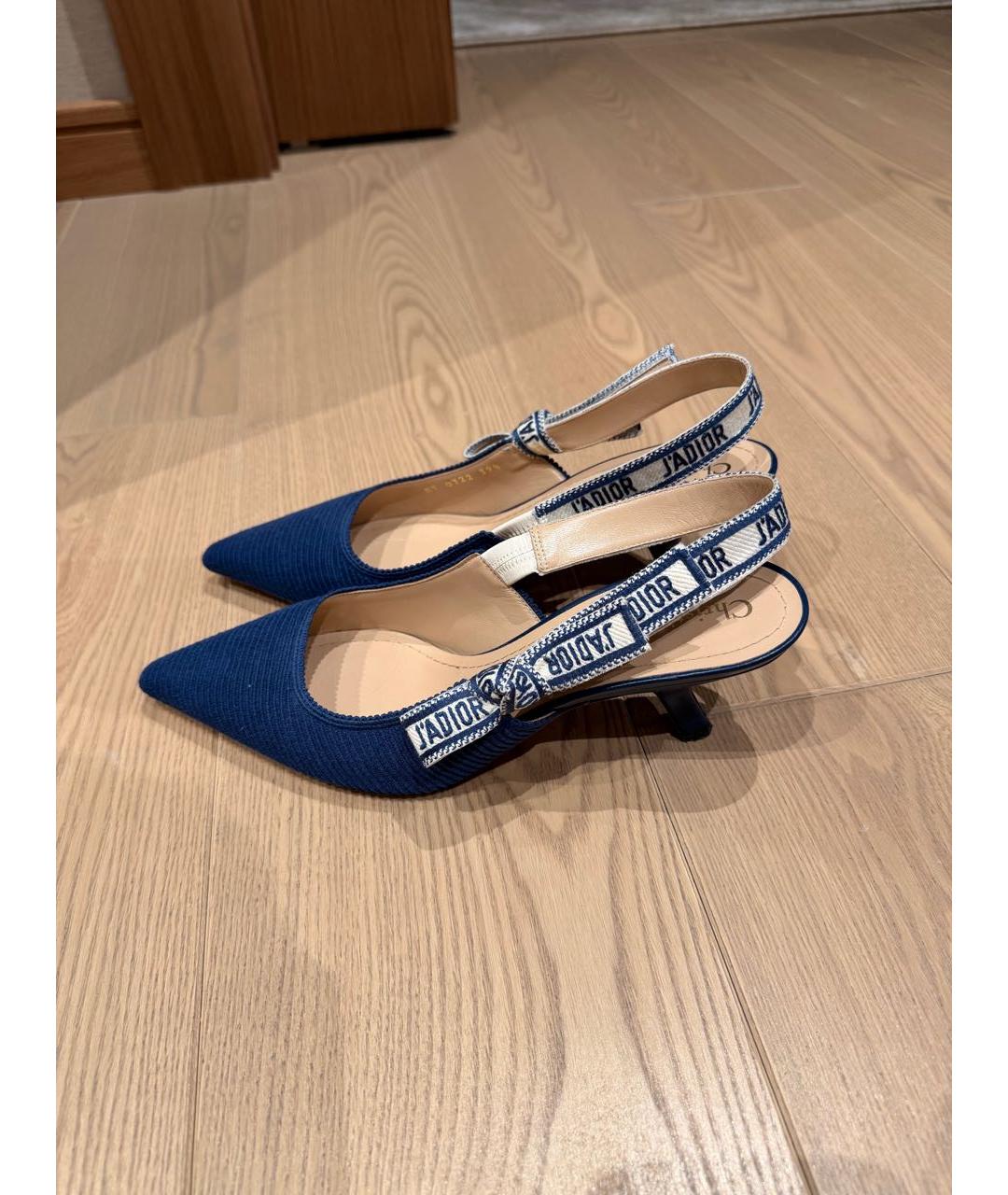 CHRISTIAN DIOR Синие текстильные туфли, фото 6