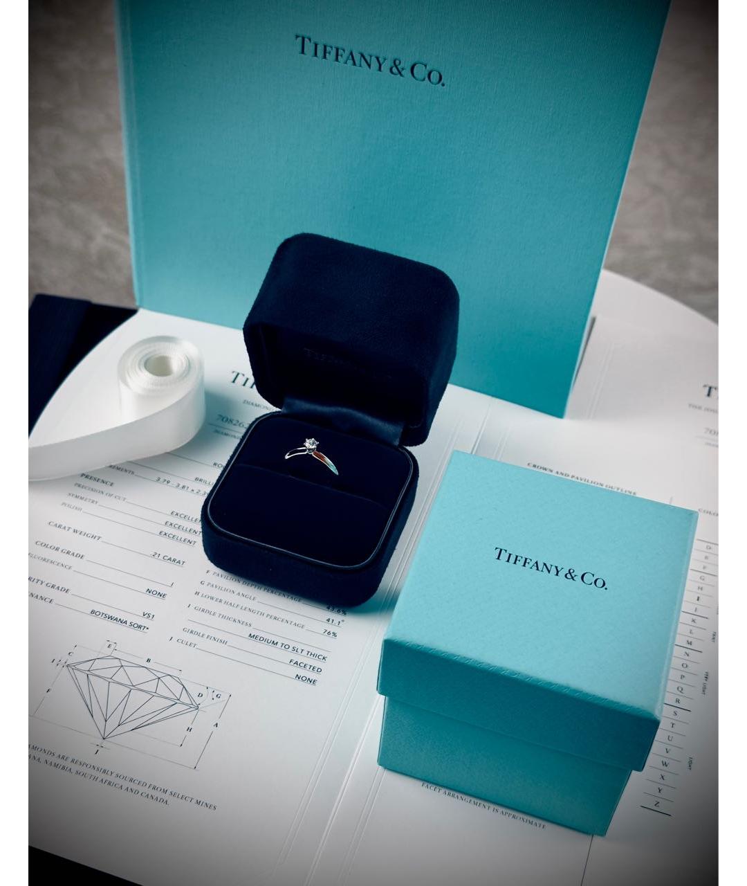 TIFFANY&CO Белое платиновое кольцо, фото 4