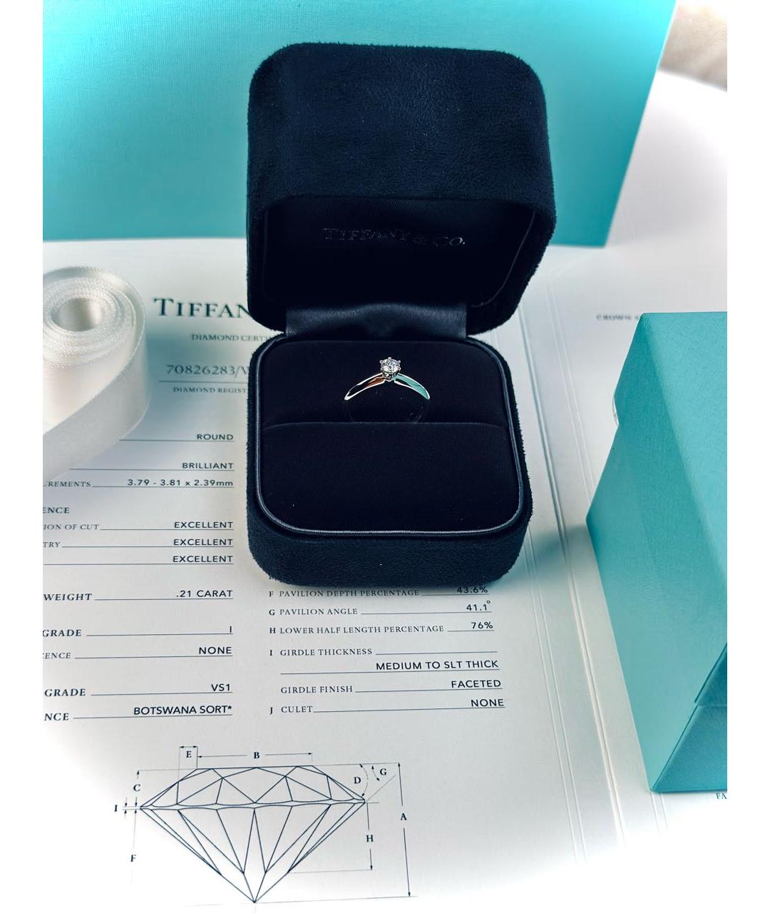 TIFFANY&CO Белое платиновое кольцо, фото 5