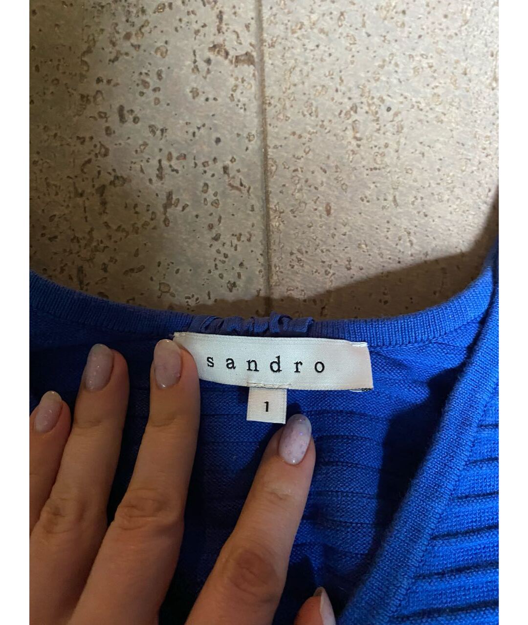 SANDRO Синее хлопко-эластановое платье, фото 3