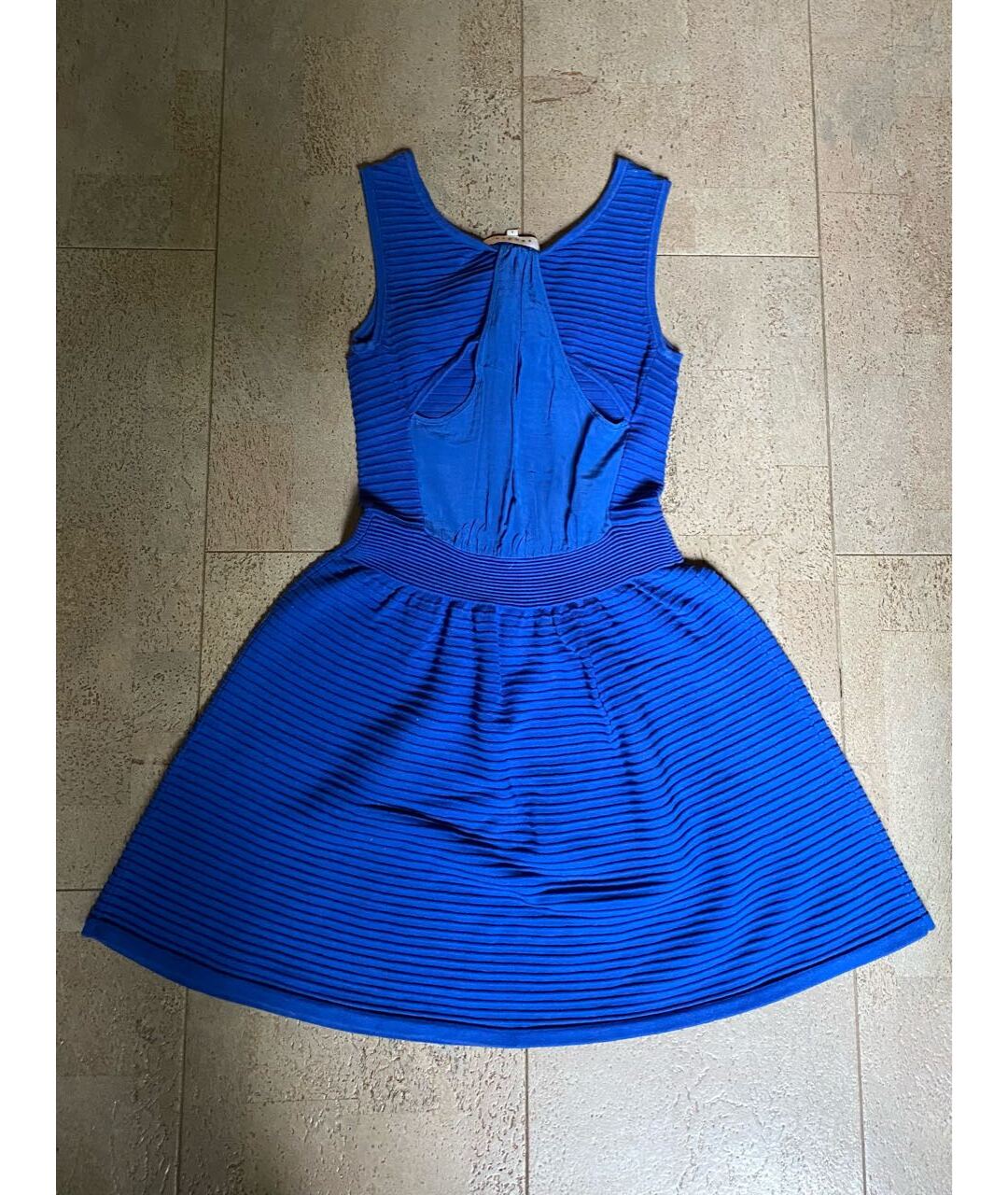 SANDRO Синее хлопко-эластановое платье, фото 2