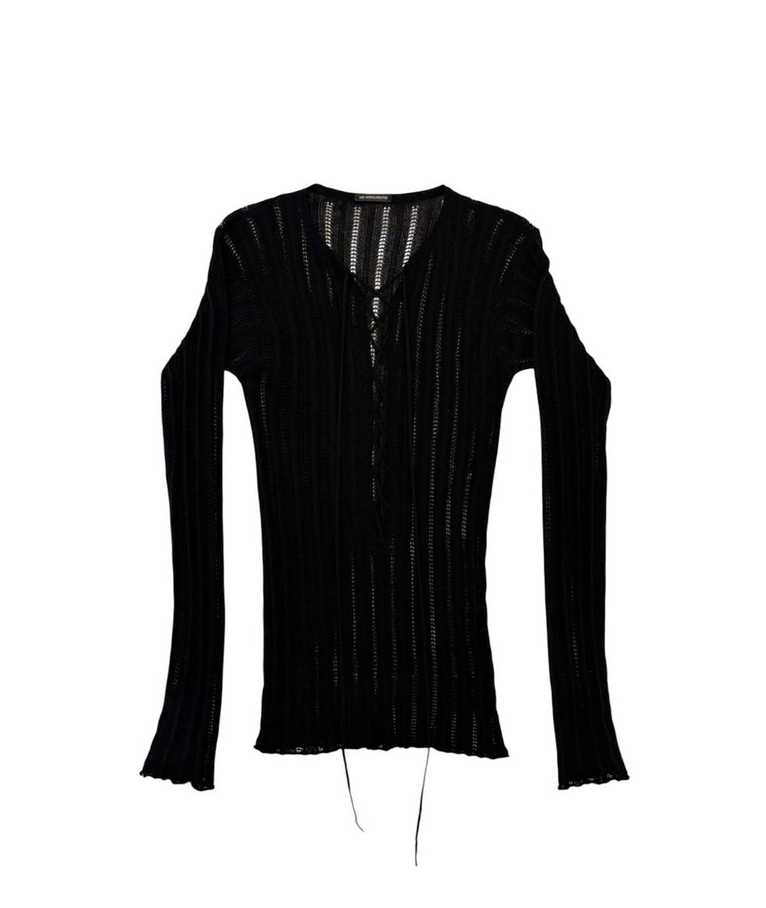 ANN DEMEULEMEESTER Черный хлопковый джемпер / свитер, фото 1