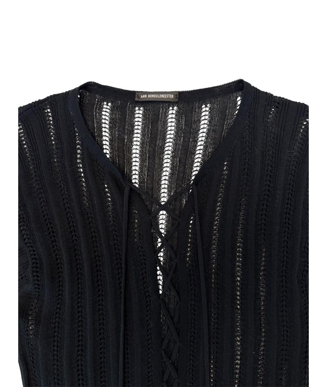 ANN DEMEULEMEESTER Черный хлопковый джемпер / свитер, фото 3