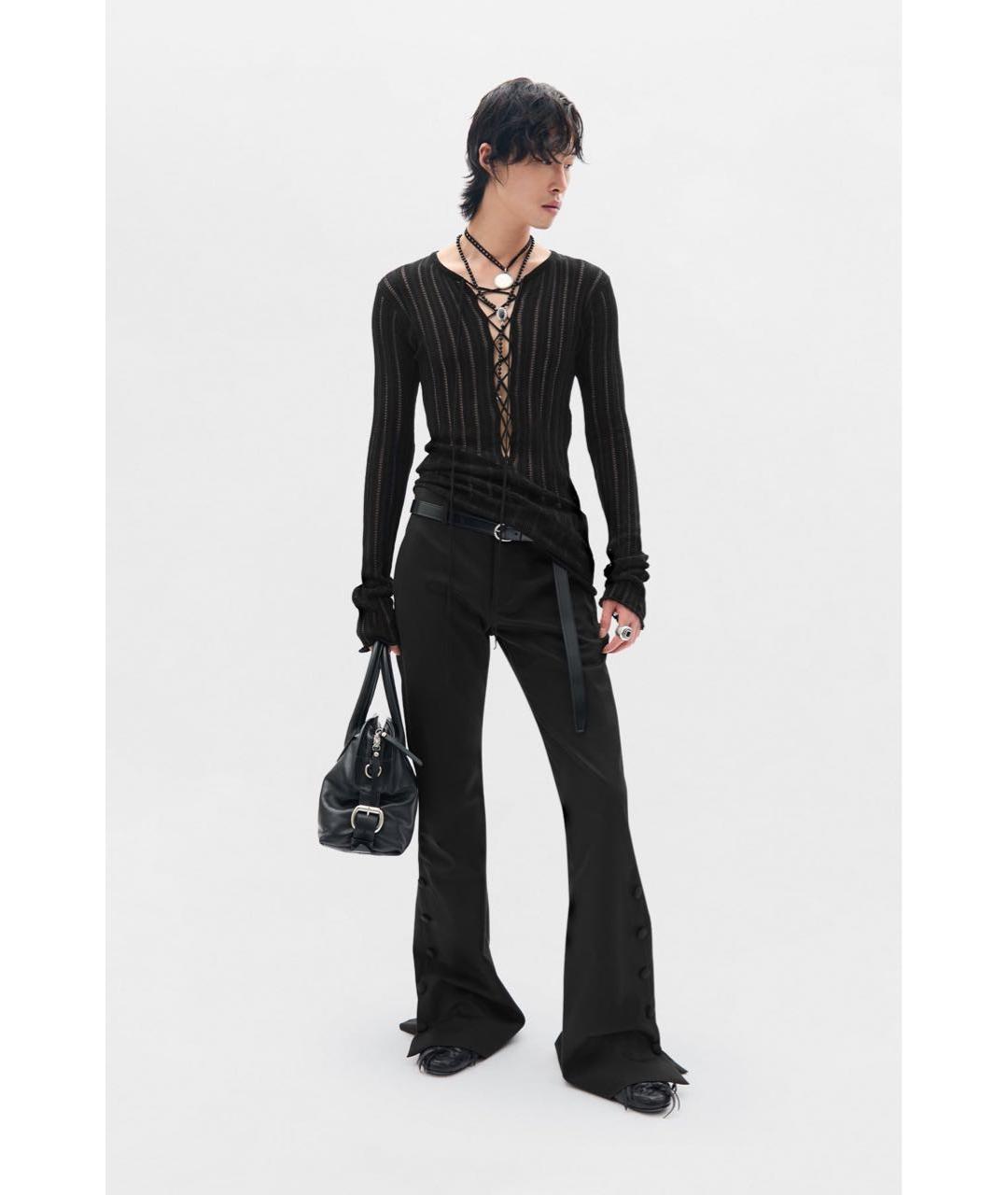 ANN DEMEULEMEESTER Черный хлопковый джемпер / свитер, фото 7