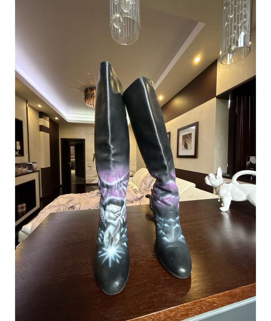 MAISON MARGIELA Черные кожаные сапоги, фото 2