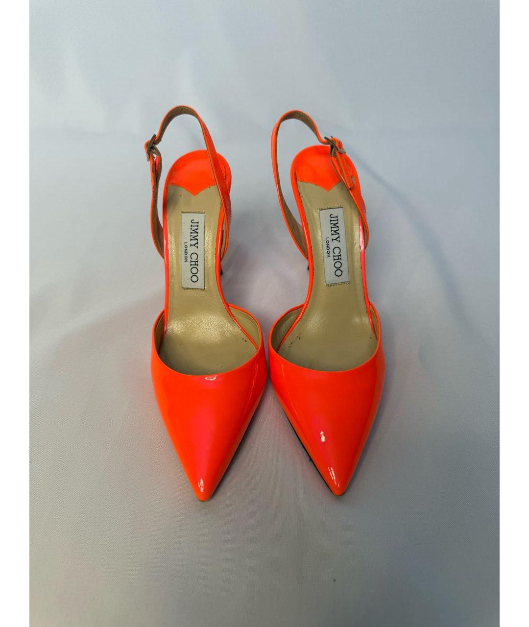 JIMMY CHOO Оранжевое босоножки из лакированной кожи, фото 2