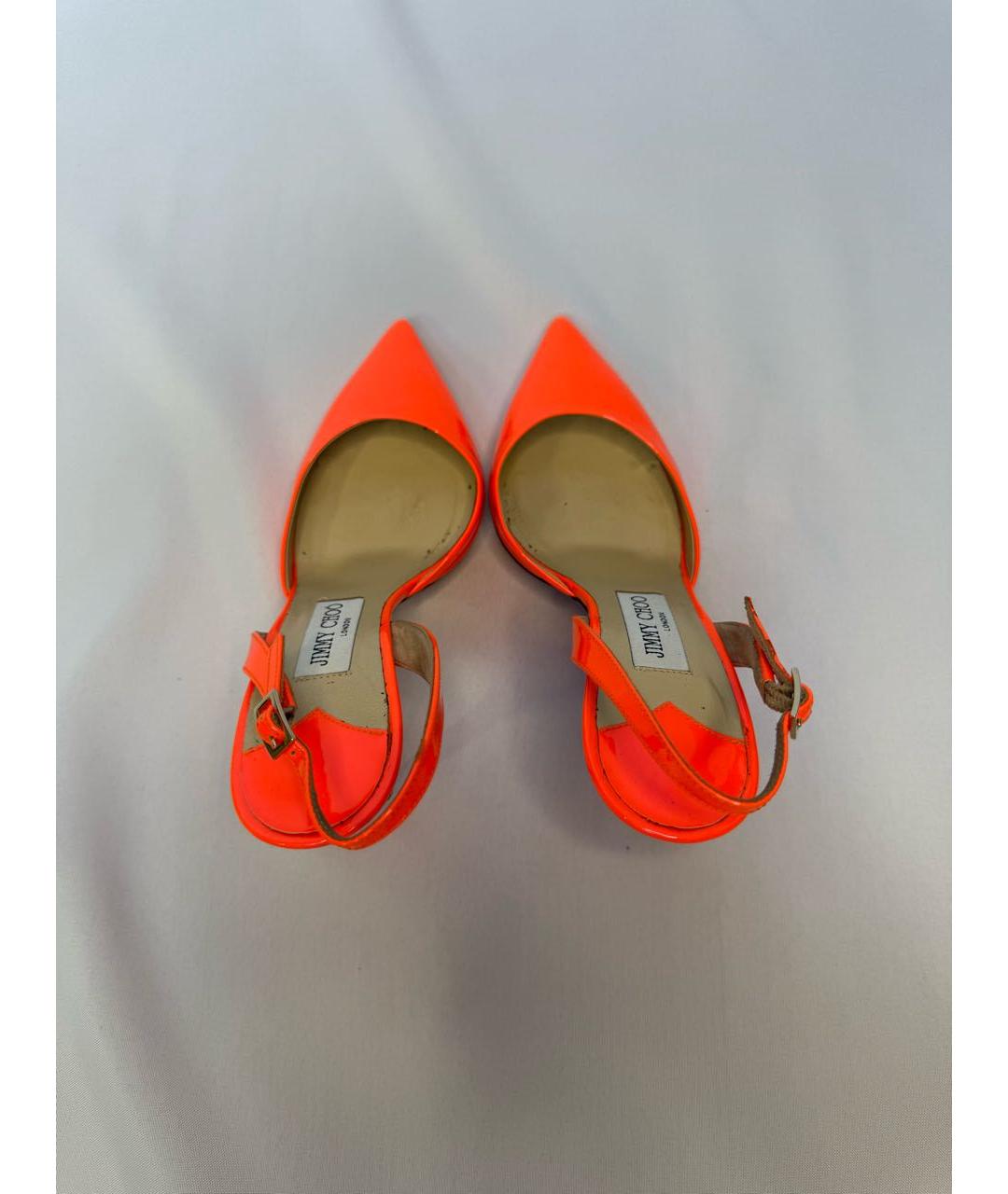 JIMMY CHOO Оранжевое босоножки из лакированной кожи, фото 3