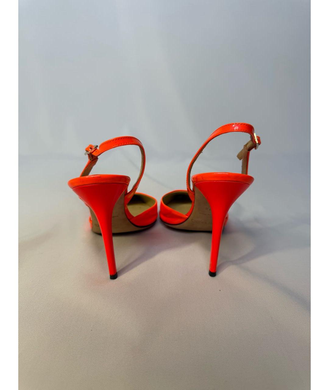 JIMMY CHOO Оранжевое босоножки из лакированной кожи, фото 4