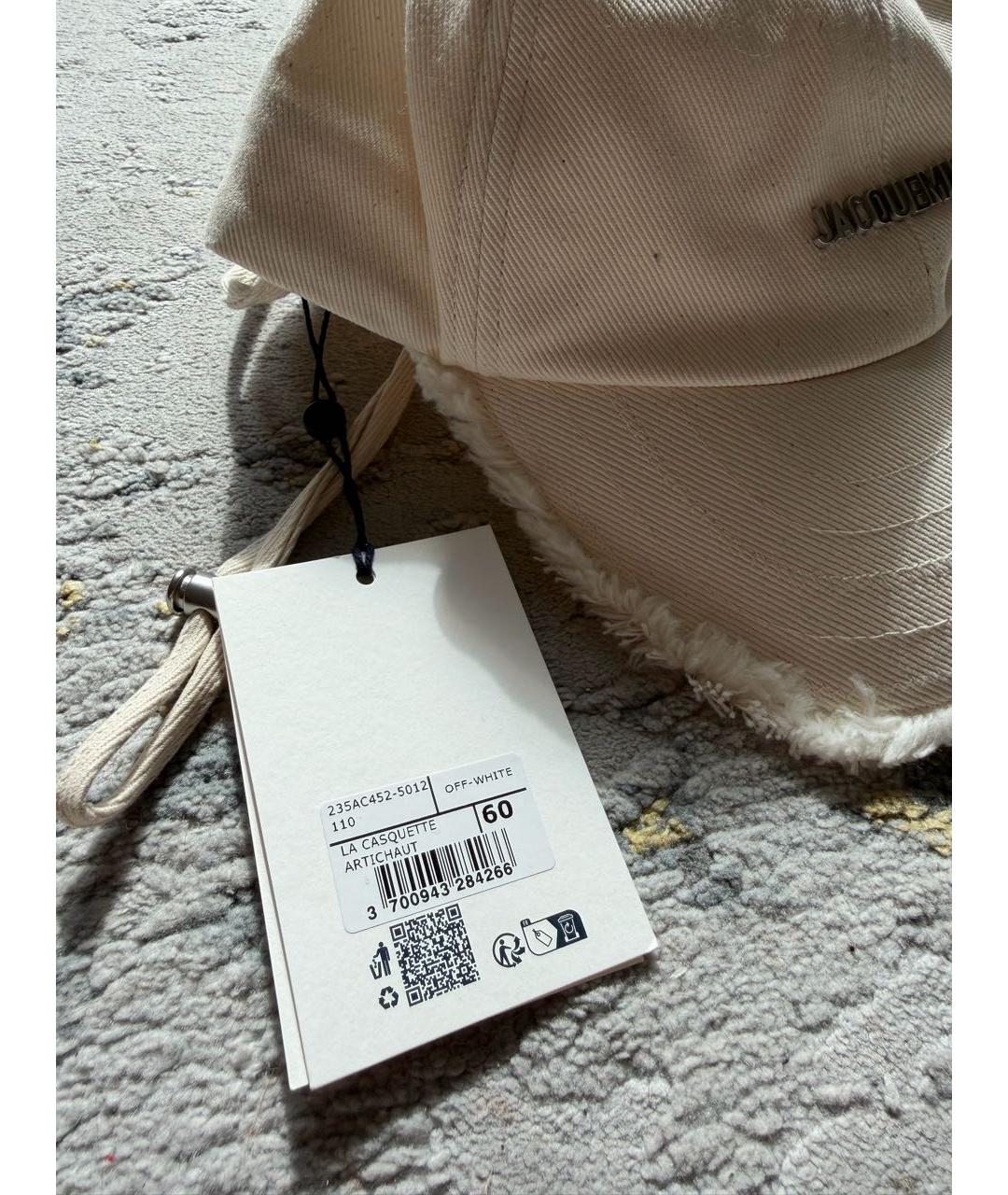 JACQUEMUS Белая хлопковая кепка, фото 6
