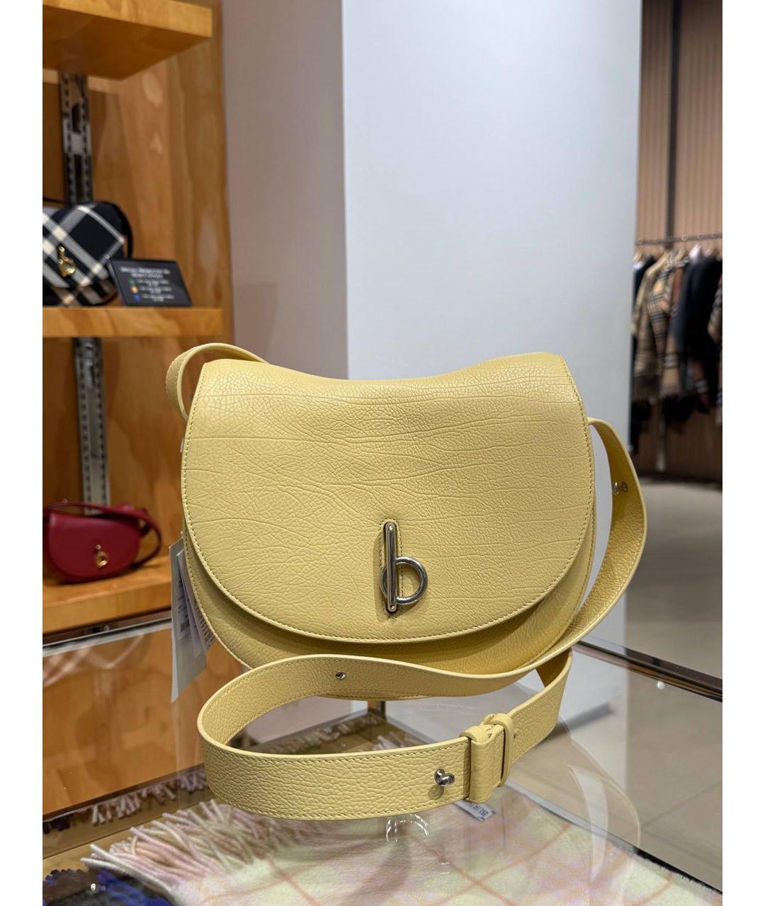 BURBERRY Желтая кожаная сумка через плечо, фото 2