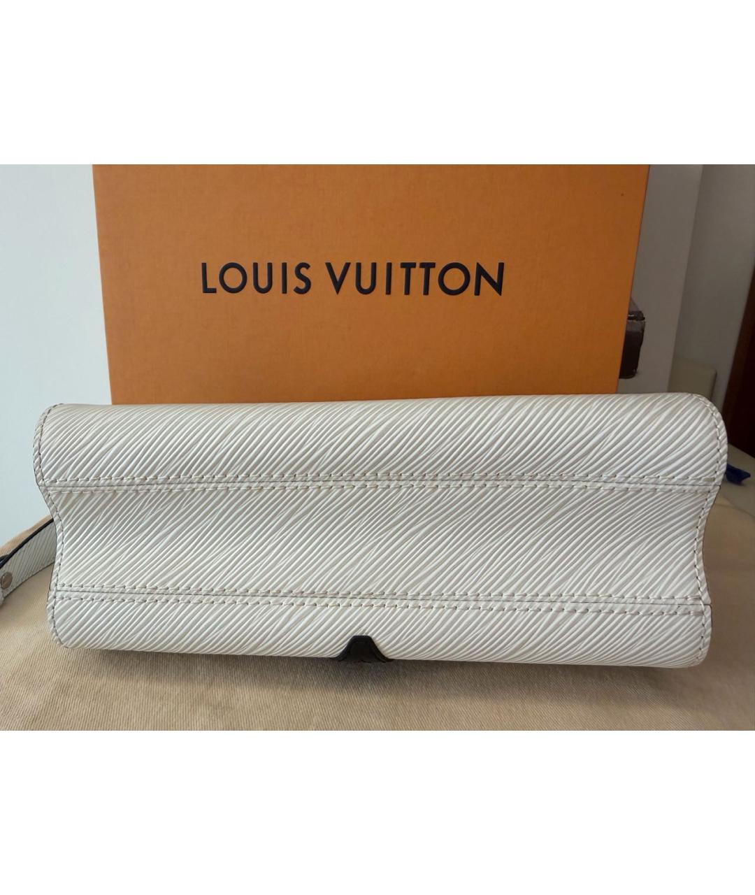 LOUIS VUITTON Белая кожаная сумка через плечо, фото 5