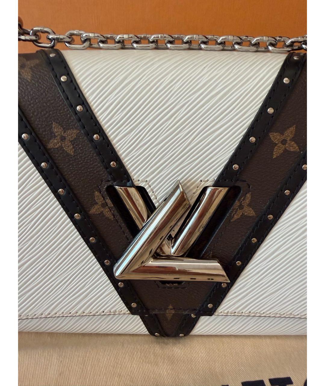 LOUIS VUITTON Белая кожаная сумка через плечо, фото 6