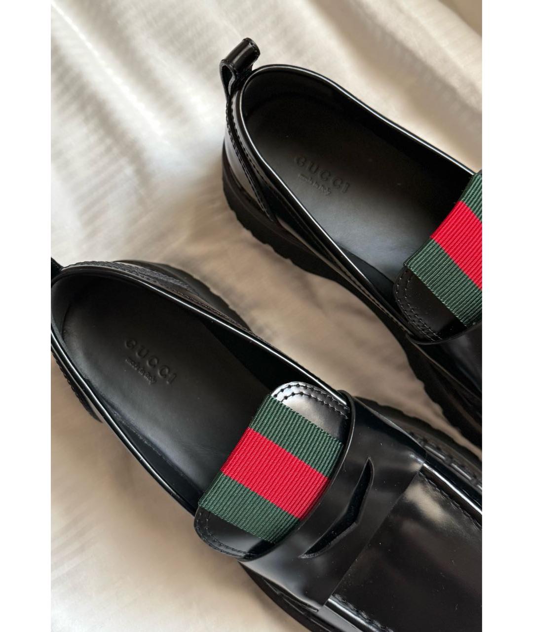 GUCCI Черные кожаные лоферы, фото 5