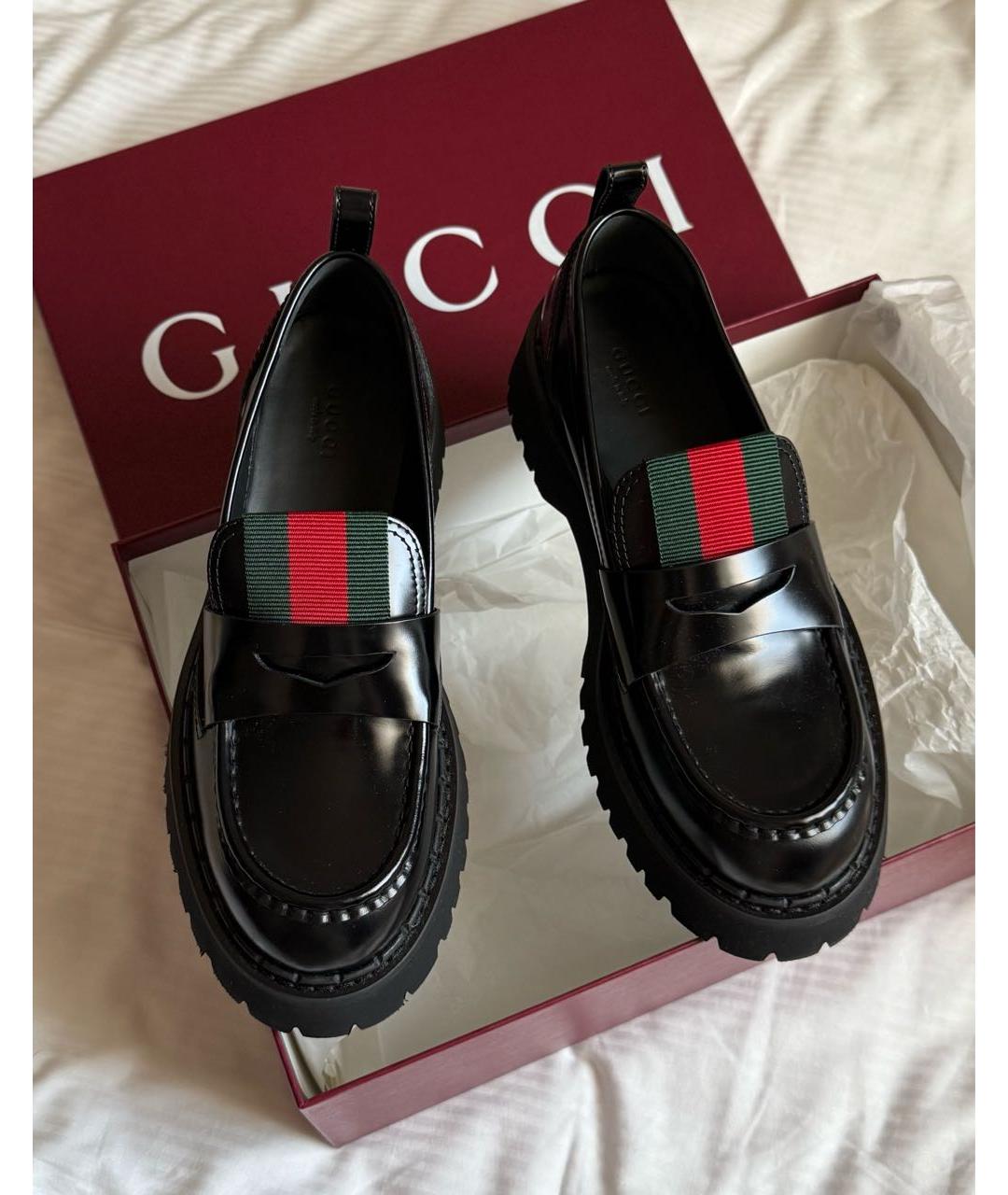 GUCCI Черные кожаные лоферы, фото 2