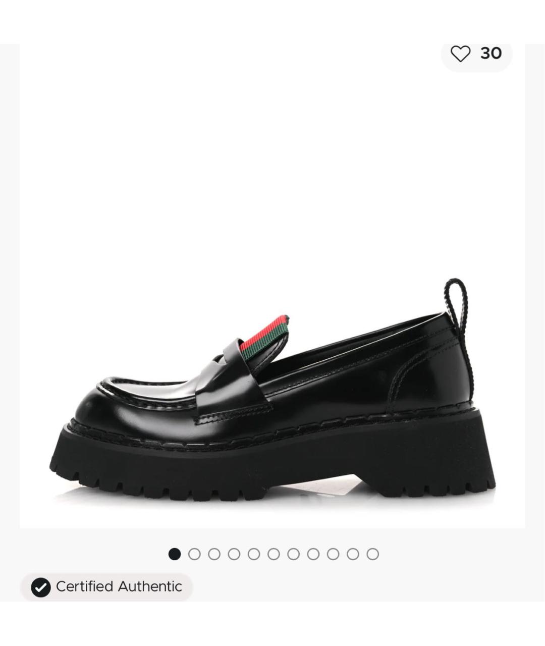 GUCCI Черные кожаные лоферы, фото 6