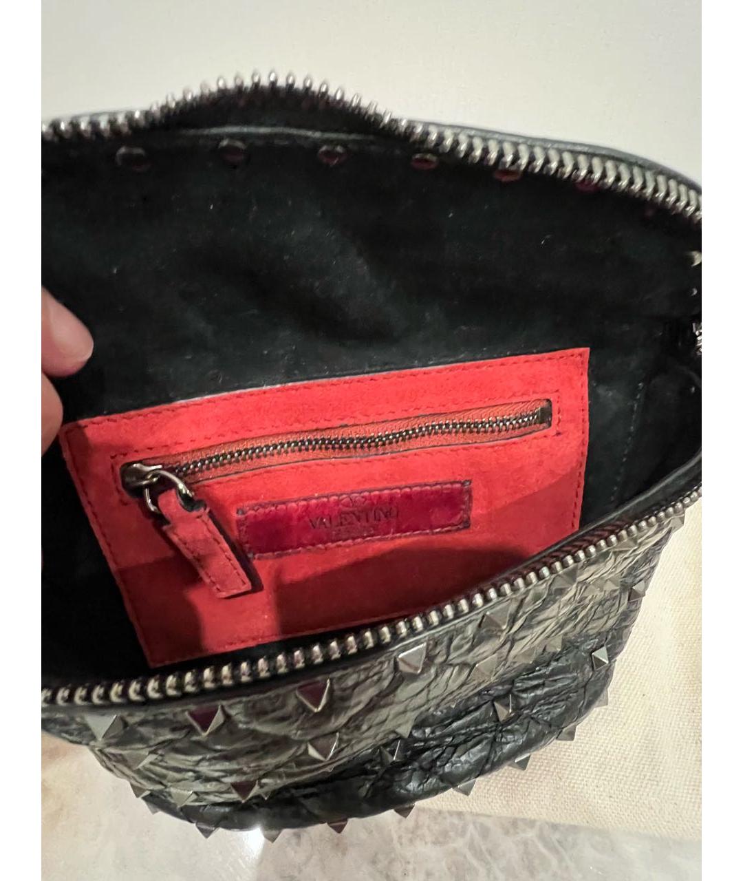 VALENTINO Черная кожаная поясная сумка, фото 4