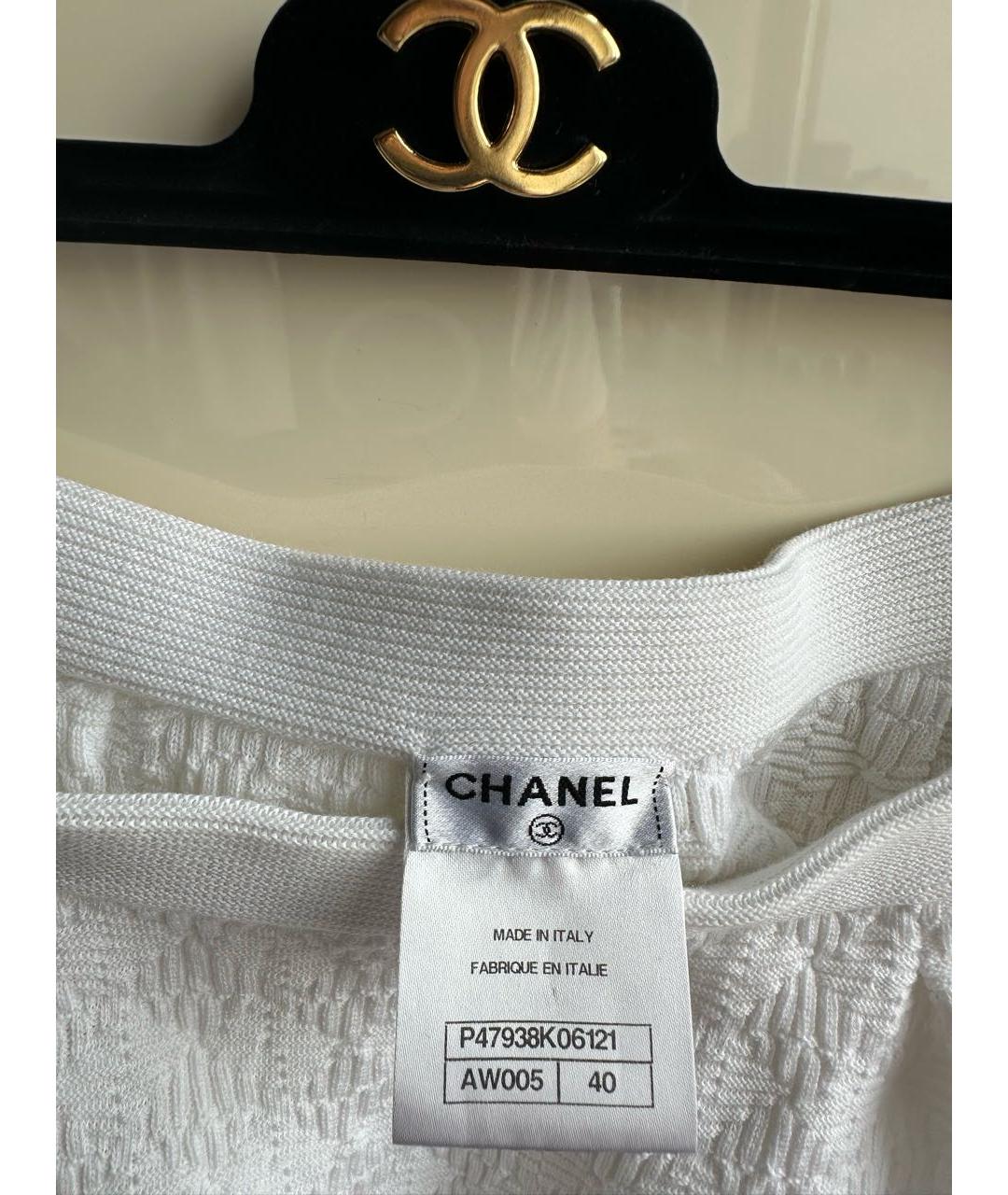 CHANEL Белая хлопковая юбка мини, фото 3