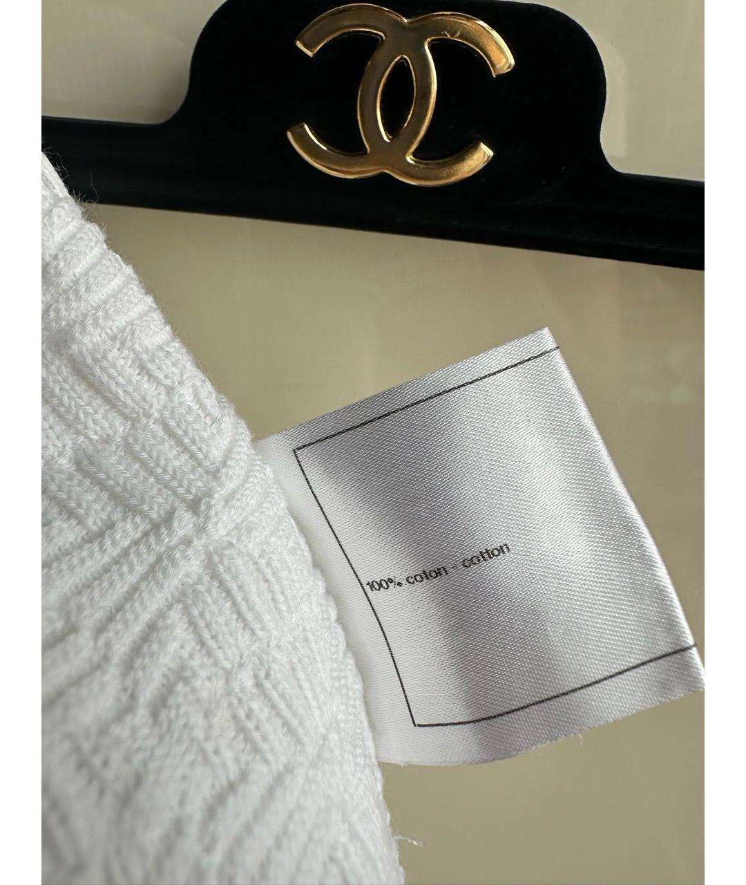CHANEL Белая хлопковая юбка мини, фото 6