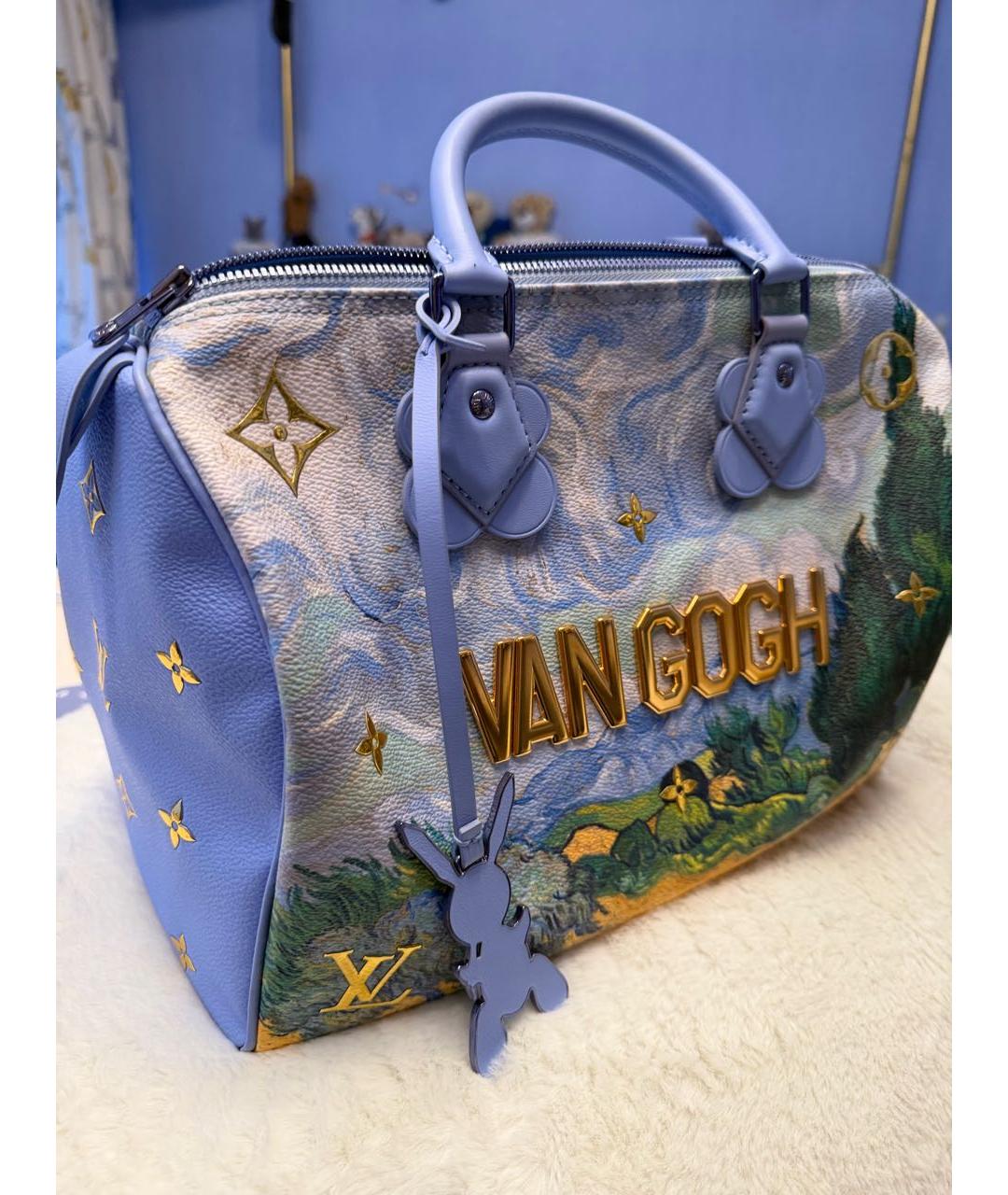 LOUIS VUITTON Голубая кожаная сумка через плечо, фото 3