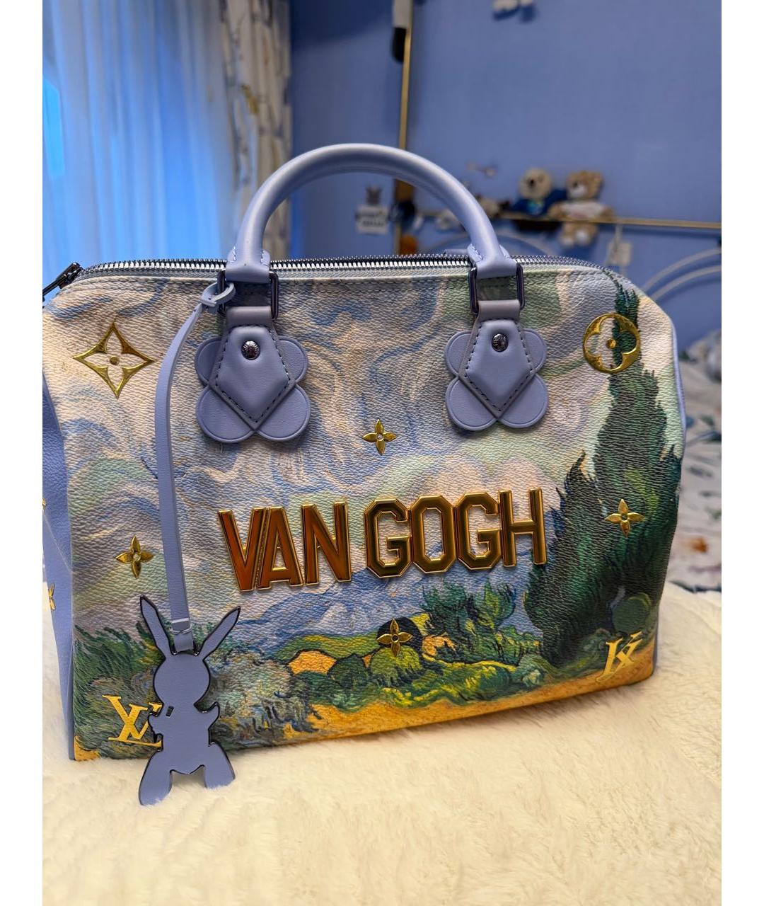 LOUIS VUITTON Голубая кожаная сумка через плечо, фото 5