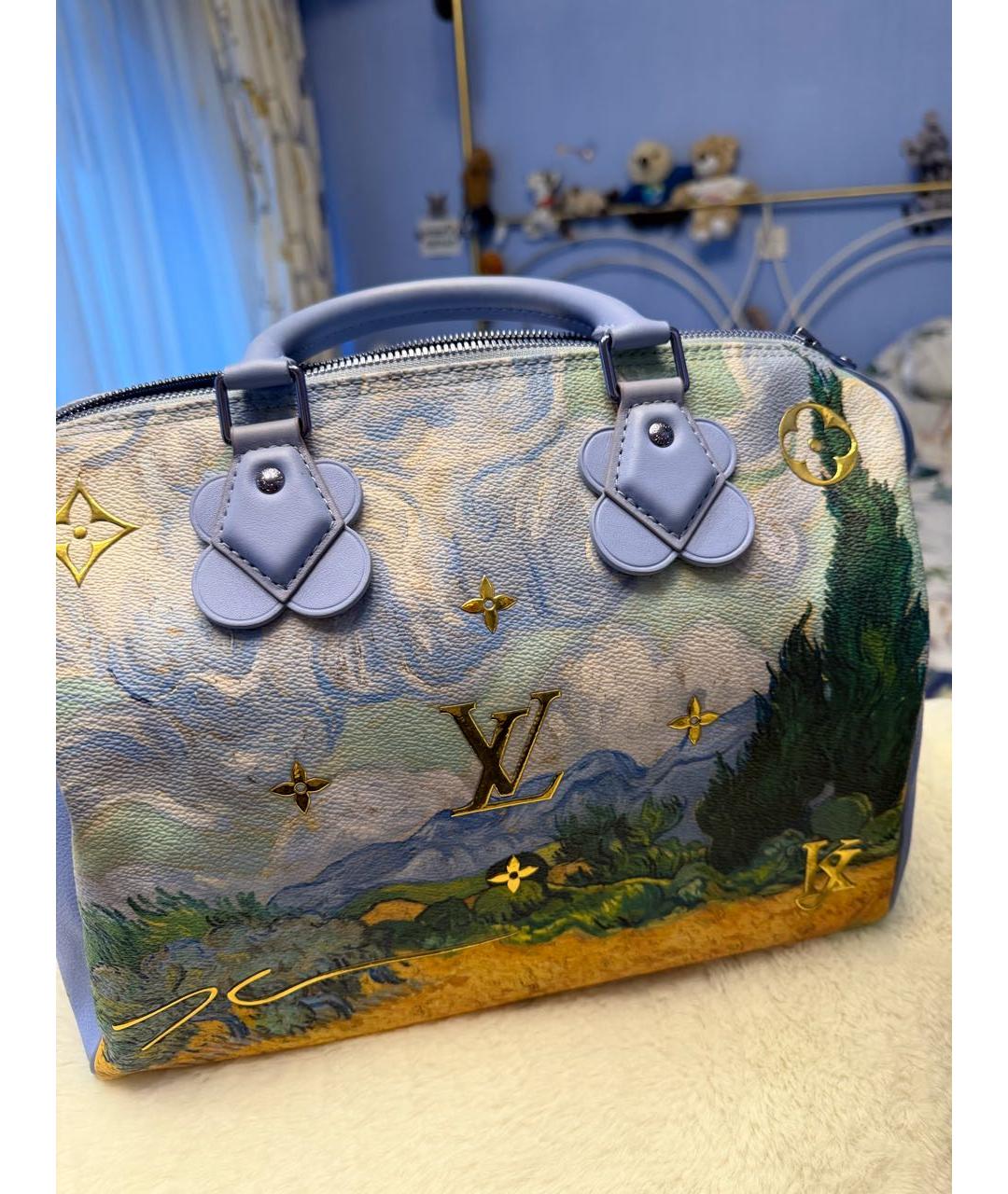 LOUIS VUITTON Голубая кожаная сумка через плечо, фото 2
