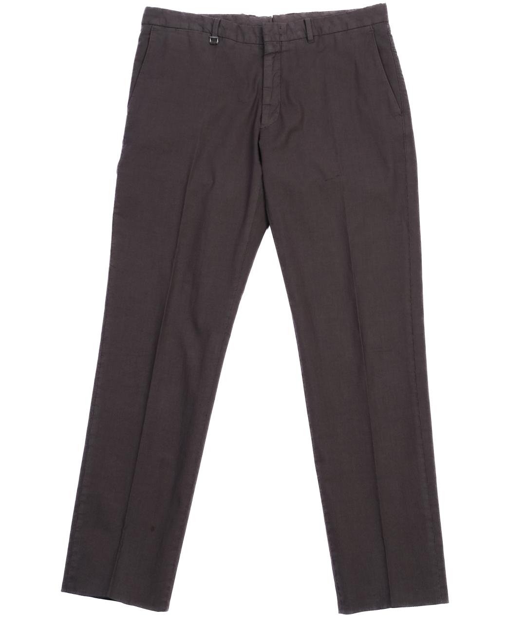 ZEGNA Коричневые хлопко-эластановые брюки чинос, фото 1
